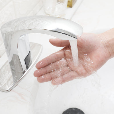 Automatic Sensor Touchless Bathroom Faucet With Deck Plate