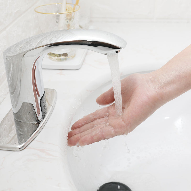 Automatic Sensor Touchless Bathroom Faucet With Deck Plate