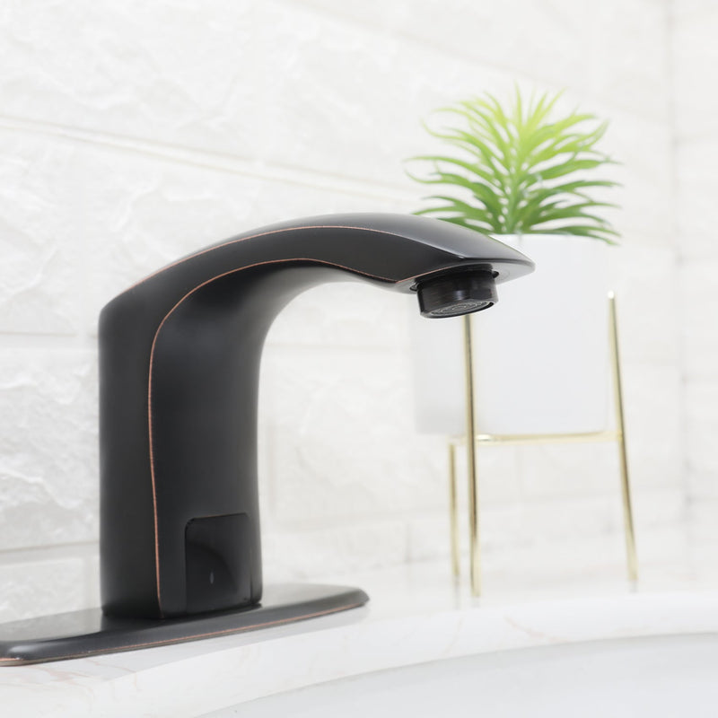 Automatic Sensor Touchless Bathroom Faucet With Deck Plate