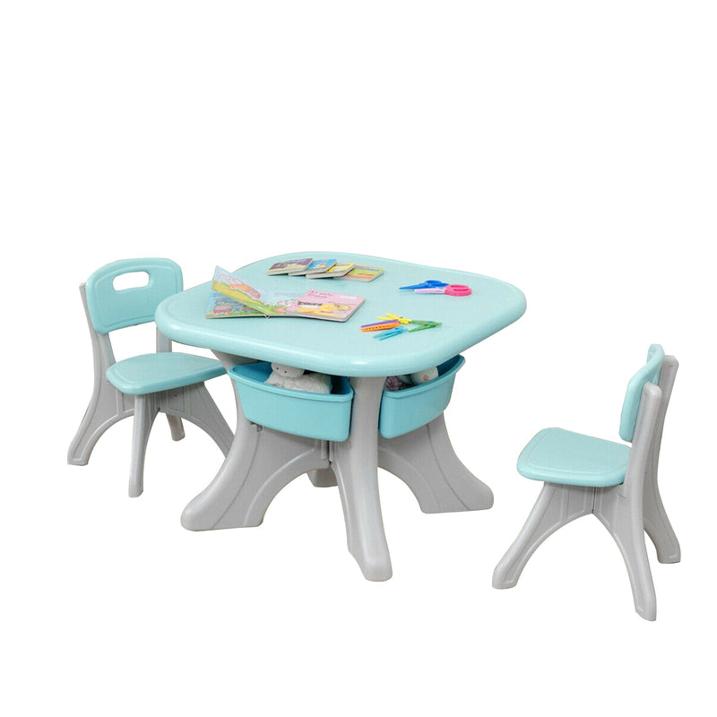 Children Kids Activity Table and Chair Set Play Furniture with Storage