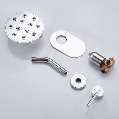 Wall Mount Shower Faucet, Bathroom Faucets Shower Trim Kit, Bathroom Shower Head, Chrome