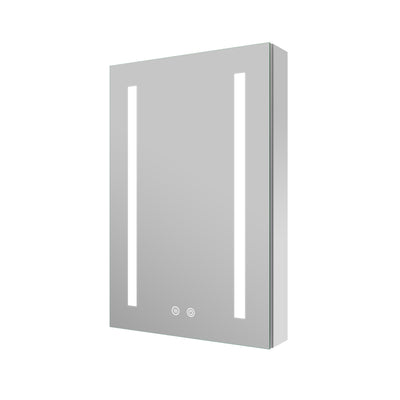 20-in x 30-in Lighted LED Surface/Recessed Mount Mirrored Rectangle Medicine Cabinet with Outlet Right Side