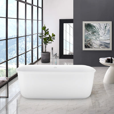 29-in W x 62-in L Acrylic Freestanding Contemporary Soaking Bathtub