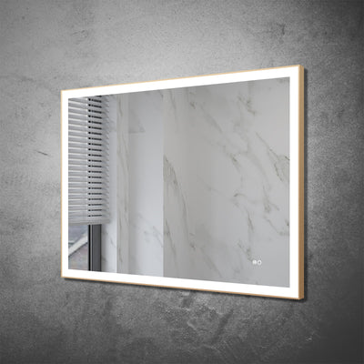 48 in. W x 36 in. H Aluminium Framed Rectangular LED Light Bathroom Vanity Mirror