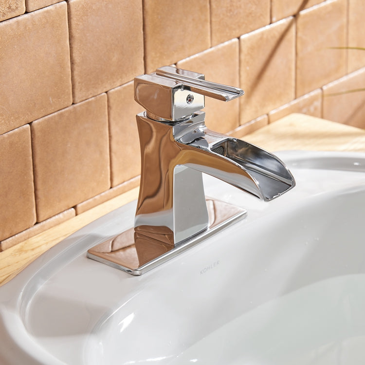 Single Hole Single-Handle Low-Arc Bathroom Faucet with Drain Assembly