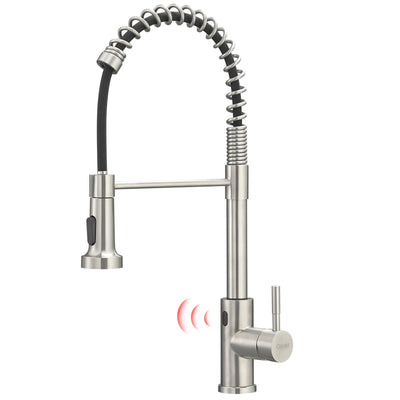 Single Handle Touch Pull Down Sprayer Kitchen Faucet with Deckplate and 360℃ Rotation