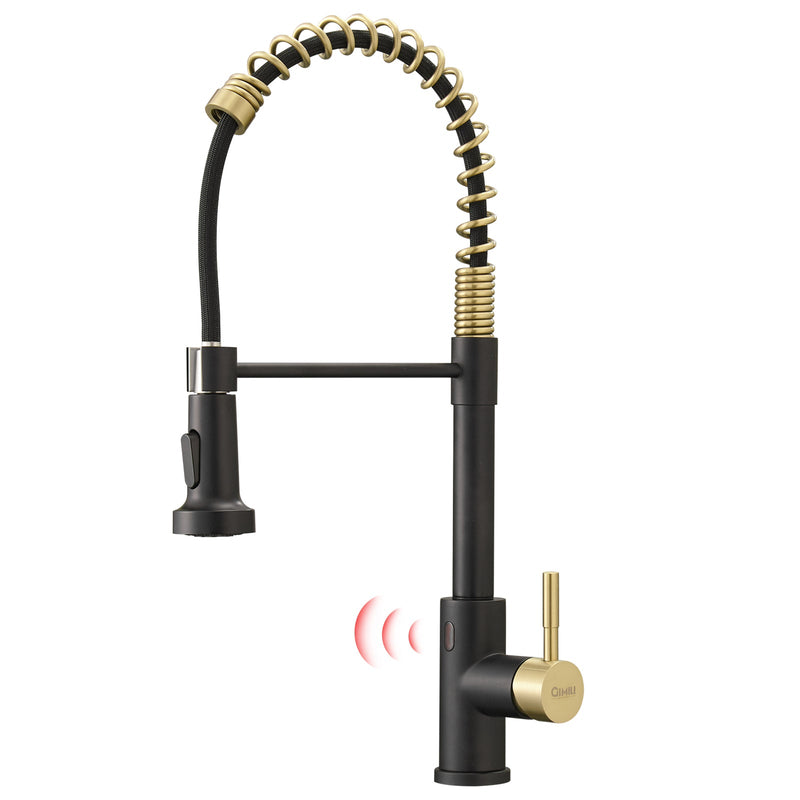 Single Handle Touch Pull Down Sprayer Kitchen Faucet with Deckplate and 360℃ Rotation