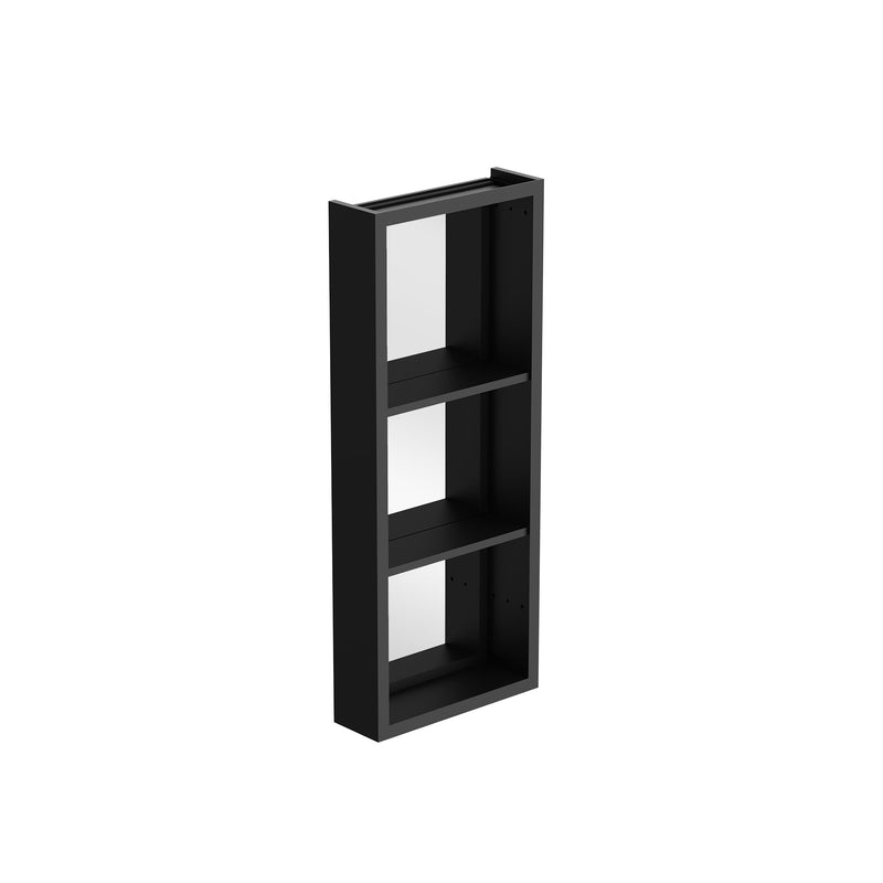 44 in. x 30 in. Black Aluminum Medicine Cabinet with Mirror and LED Light