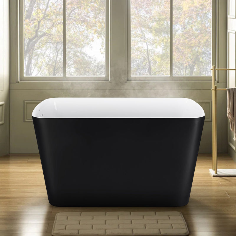 27-in W x 47-in L Gloss Acrylic Oval Freestanding Soaking Bathtub