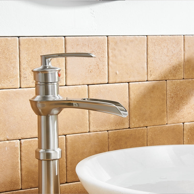 Single Handle Single Hole Bathroom Faucet High Spout Pop-Up Drain Included