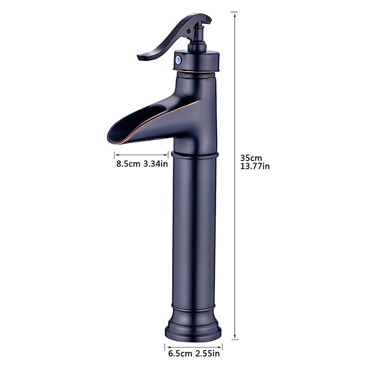 Single Handle Single Hole Bathroom Faucet with Waterfall Spout