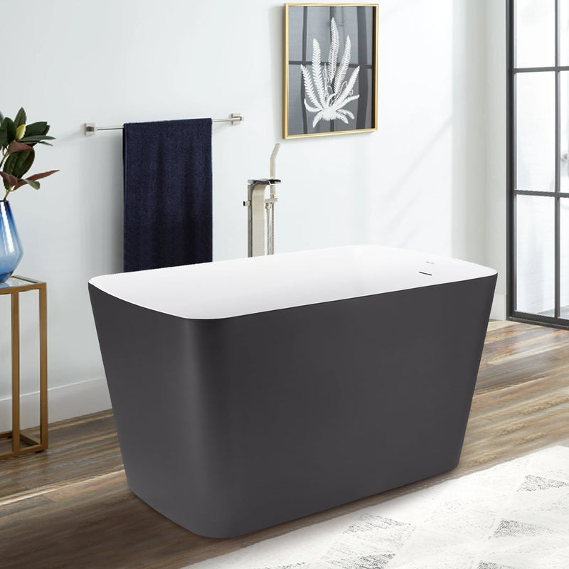 27-in W x 47-in L Gloss Acrylic Oval Freestanding Soaking Bathtub