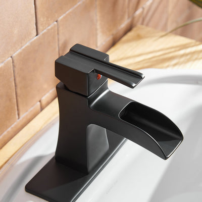 Single Hole Single-Handle Low-Arc Bathroom Faucet with Drain Assembly