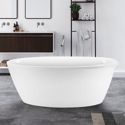 29-in W x 59-in L White Acrylic Freestanding Contemporary Soaking Bathtub