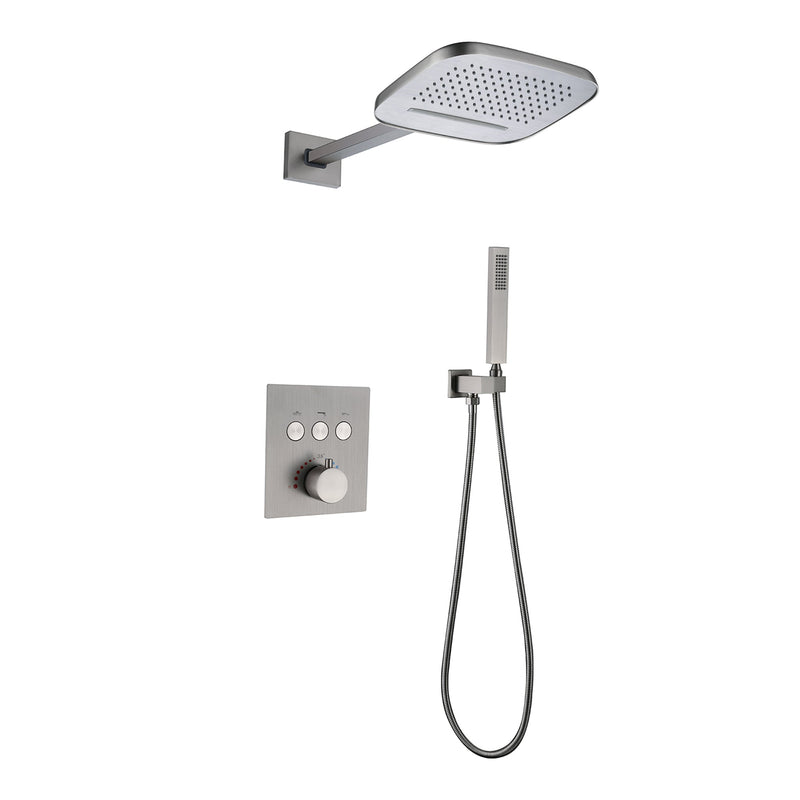 Wall Mounted Concealed Thermostatic Waterfall & Rainfall Shower System