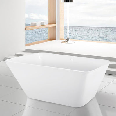 31-in W x 67-in L White Acrylic Freestanding Soaking Bathtub