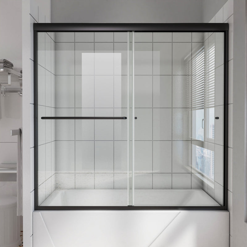 56inch - 60inch W x 58inch H Single Sliding Frameless Tub Door with Clear Glass