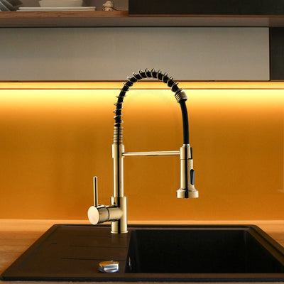 Single Handle Pull Down Sprayer Kitchen Faucet with 360℃ Rotation