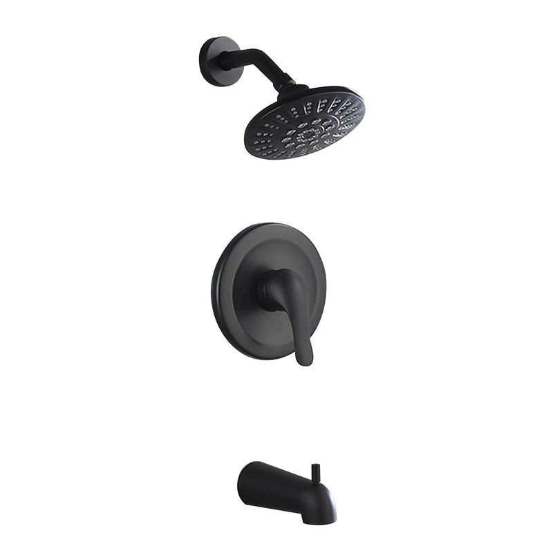 Matte Black 1-Handle Bathtub and Shower Faucet with Valve