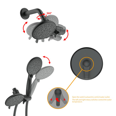 Concealed Valve Round High Pressure Built-In Shower System