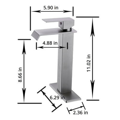 Single Handle Waterfall Spout Bathroom Faucet