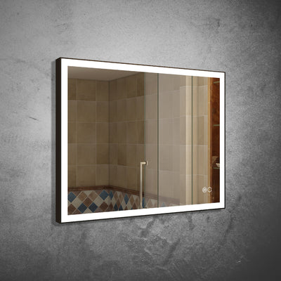 40 in. W x 32 in. H Aluminium Framed Rectangular LED Light Bathroom Vanity Mirror