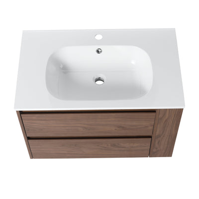 30 inch Wall Mounting Bathroom Vanity With Gel Sink