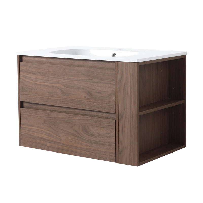 30 inch Wall Mounting Bathroom Vanity With Gel Sink