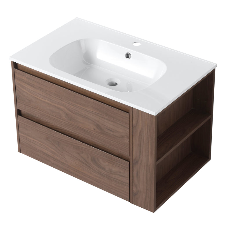 30 inch Wall Mounting Bathroom Vanity With Gel Sink