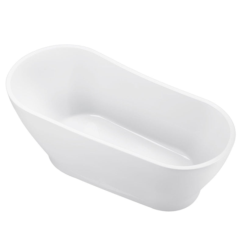 31-in W x 63-in L White Acrylic Freestanding Soaking Bathtub