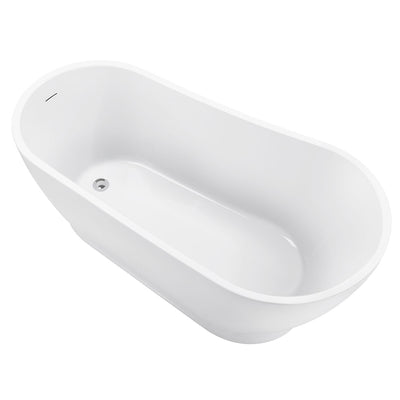 31-in W x 63-in L White Acrylic Freestanding Soaking Bathtub