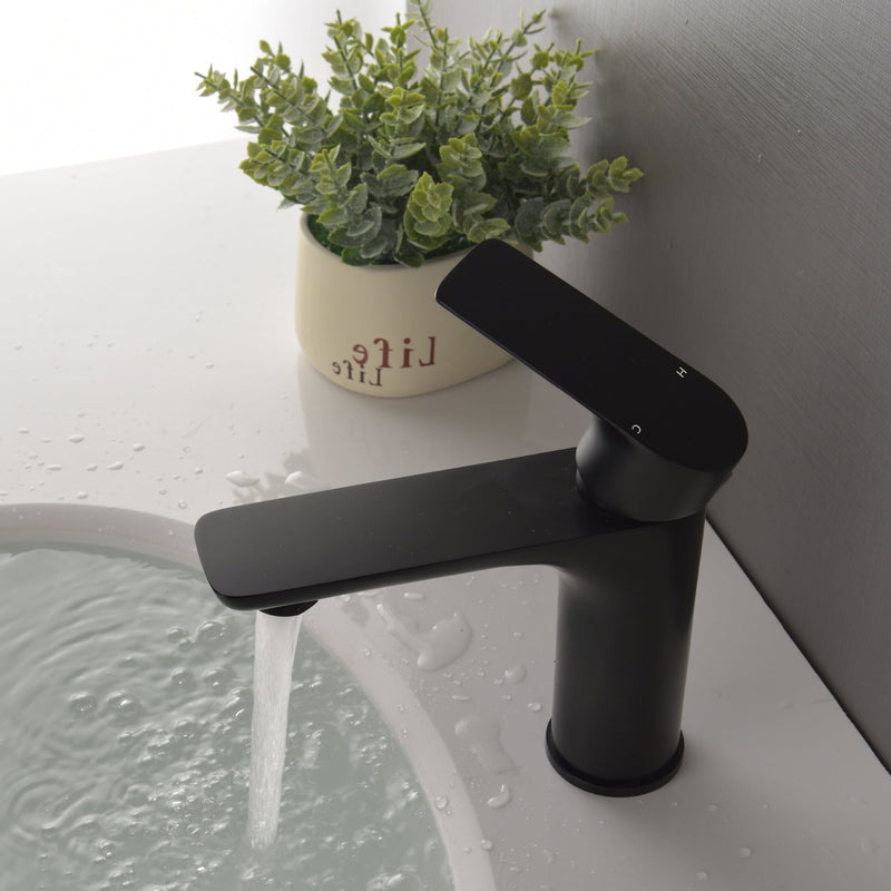 Single Hole Single-Handle Bathroom Faucet with Water Supply Lines