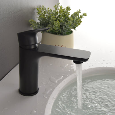 Single Hole Single-Handle Bathroom Faucet with Water Supply Lines