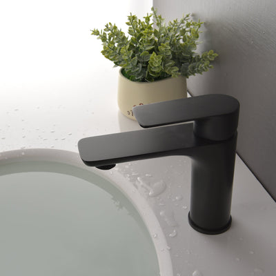 Single Hole Single-Handle Bathroom Faucet with Water Supply Lines