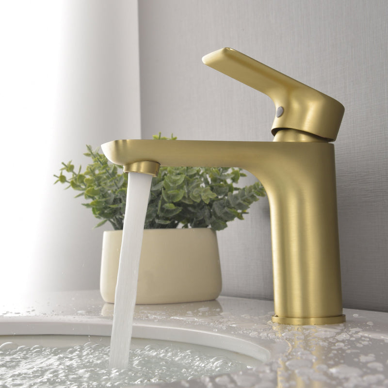 Single Hole Single-Handle Bathroom Faucet with Water Supply Lines