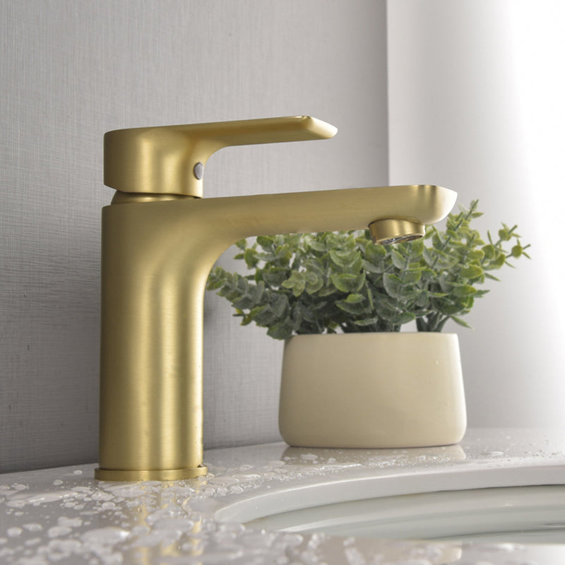 Single Hole Single-Handle Bathroom Faucet with Water Supply Lines