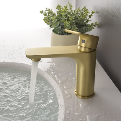 Single Hole Single-Handle Bathroom Faucet with Water Supply Lines