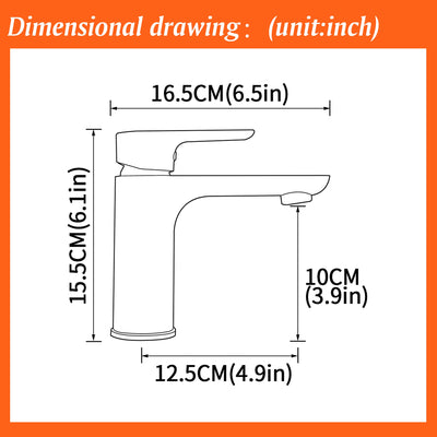 Single Hole Single-Handle Bathroom Faucet with Water Supply Lines