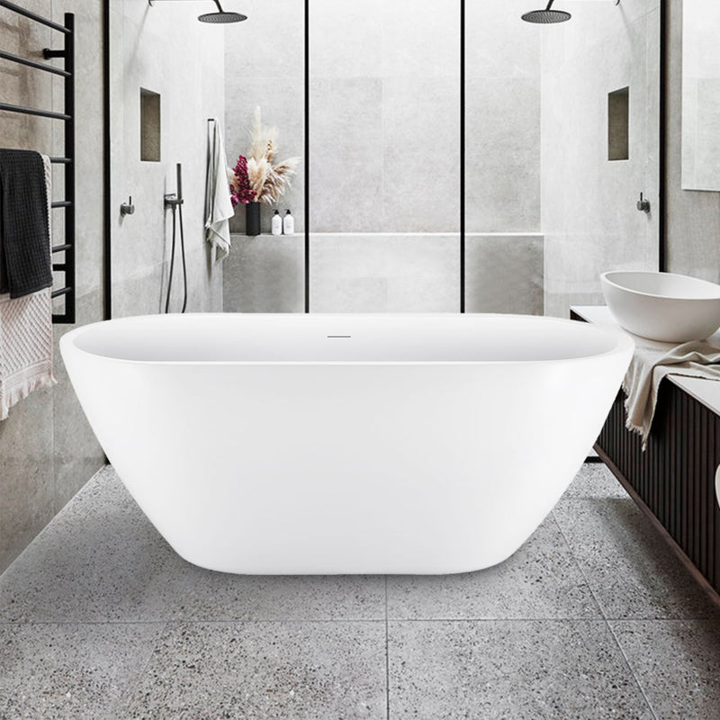 38-in W x 65-in L White Acrylic Freestanding Soaking Bathtub