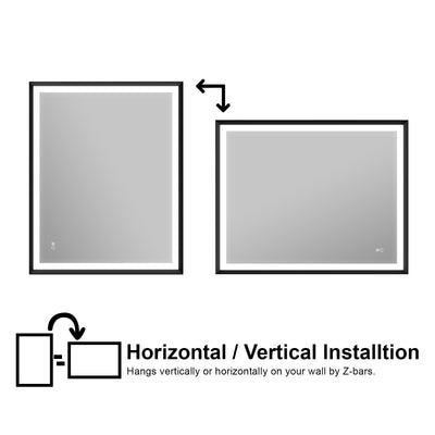 40 in. W x 32 in. H Aluminium Framed Front and Back LED Light Bathroom Vanity Mirror