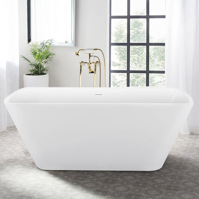 31-in W x 67-in L White Acrylic Freestanding Soaking Bathtub