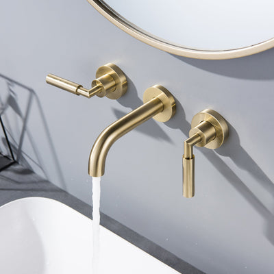 Wall Mounted Two Handles 3 Holes Best Bathroom Faucet