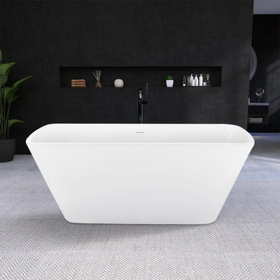 31-in W x 67-in L White Acrylic Freestanding Soaking Bathtub