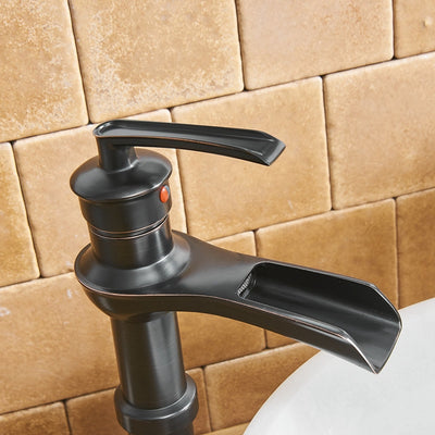 Single Handle Single Hole Bathroom Faucet High Spout Pop-Up Drain Included