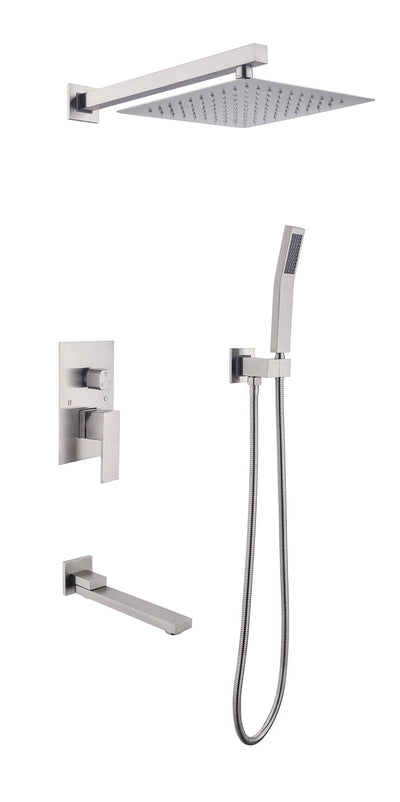 Shower System 10 Inch Square Bathroom Luxury Rain Mixer Shower Combo Set