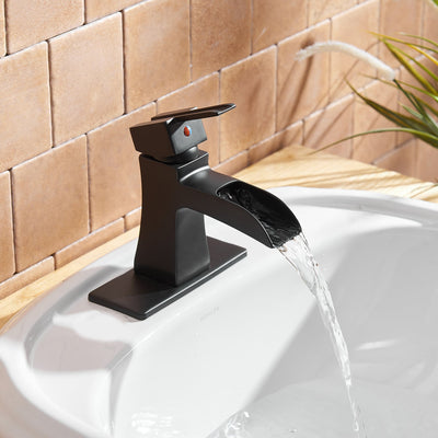 Single Hole Single-Handle Low-Arc Bathroom Faucet with Drain Assembly