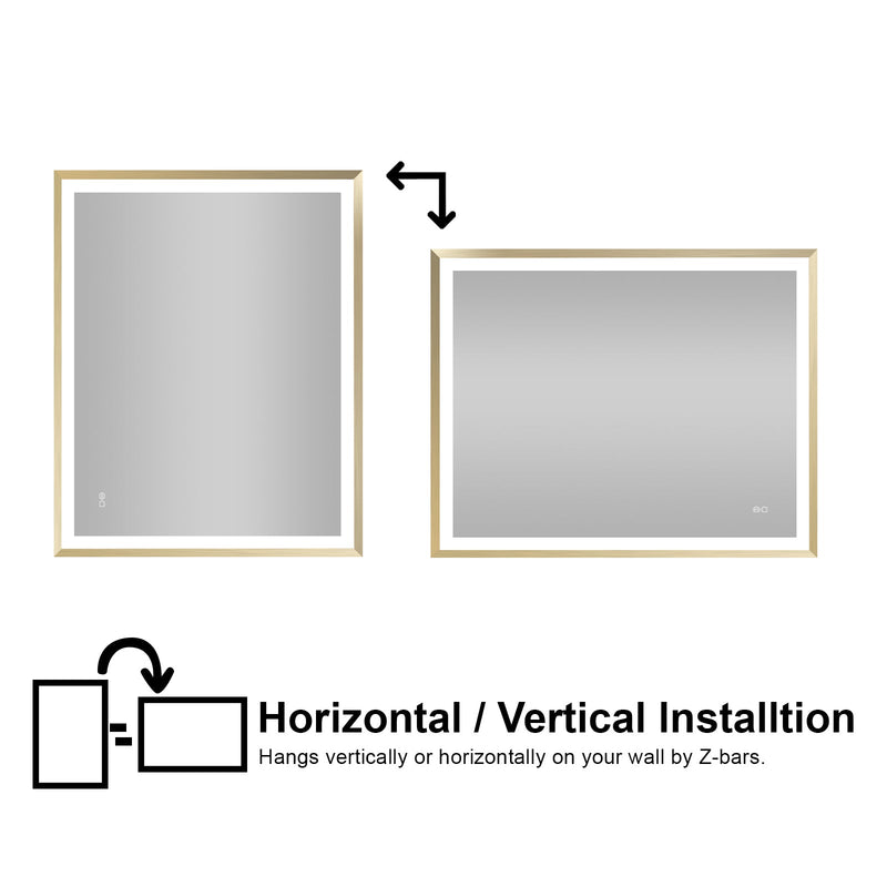 40 in. W x 32 in. H Aluminium Framed Front and Back LED Light Bathroom Vanity Mirror