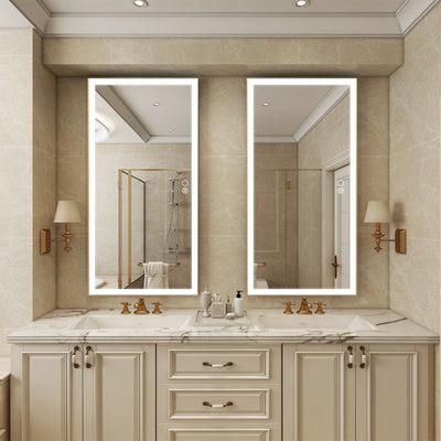 60 in. W x 28 in. H Aluminium Framed Rectangular LED Light Bathroom Vanity Mirror