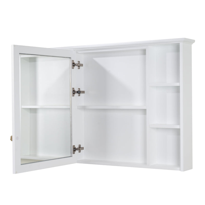 42 in. W x 30 in. H Rectangular Wood Frame Surface Mount Soft Close Medicine Cabinet with Mirror