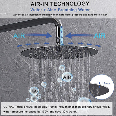 Wall Mounted with 10" Rainfall Shower Head and handheld shower faucet